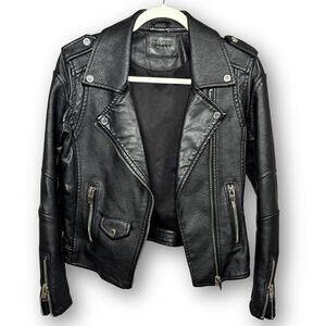 BlankNYC Easy Rider Vegan Leather Moto Jacket XS Black